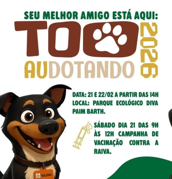 To Audotando 2026 - Adoção e Vacinação Gratuita de Animais