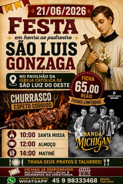 Festa em honra ao padroeiro São Luis Gonzaga