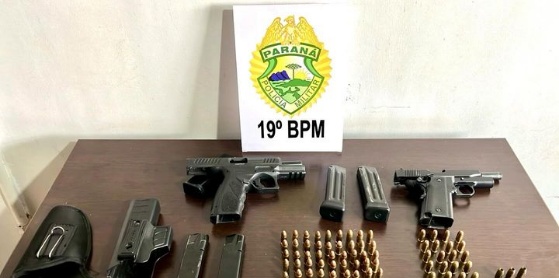 Polícia apreende armas após caso de violência doméstica em Toledo