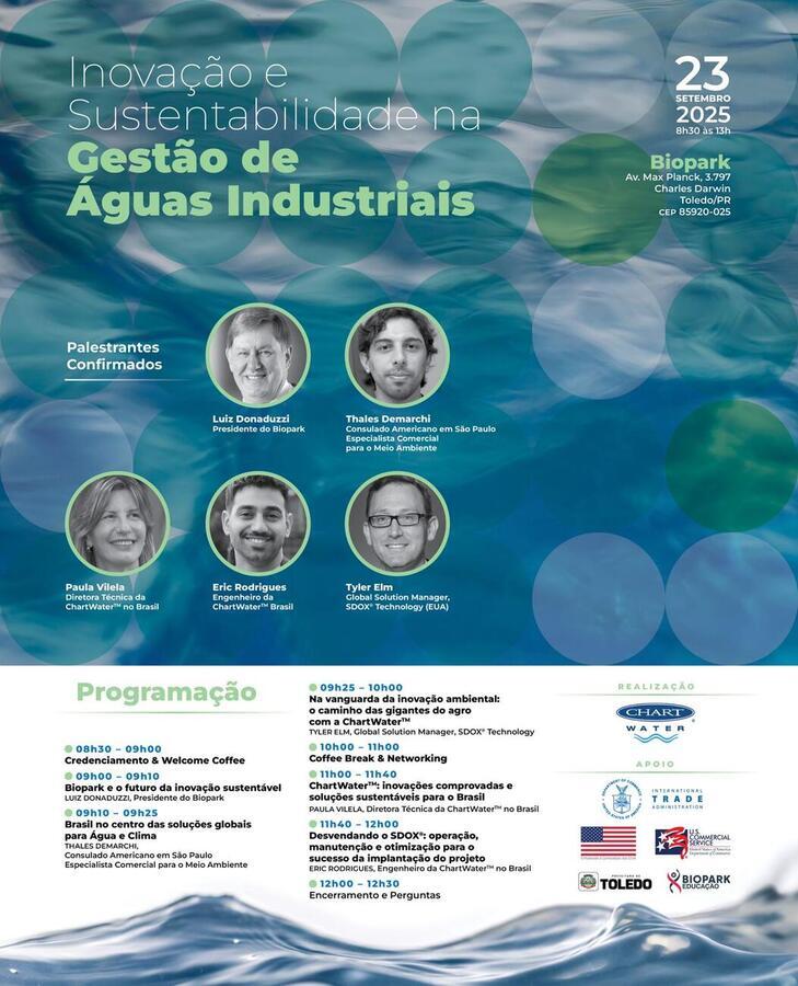 Encontro internacional de Gestão de Águas Industriais ocorre nesta terça (23)