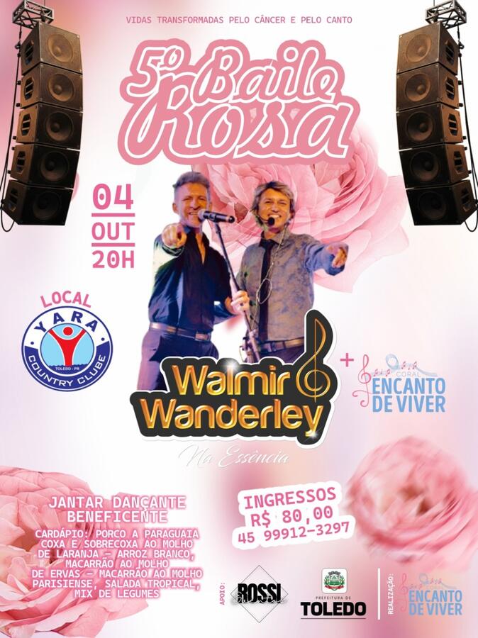 Coral Encanto de Viver promove Baile Rosa neste sábado (4) em Toledo