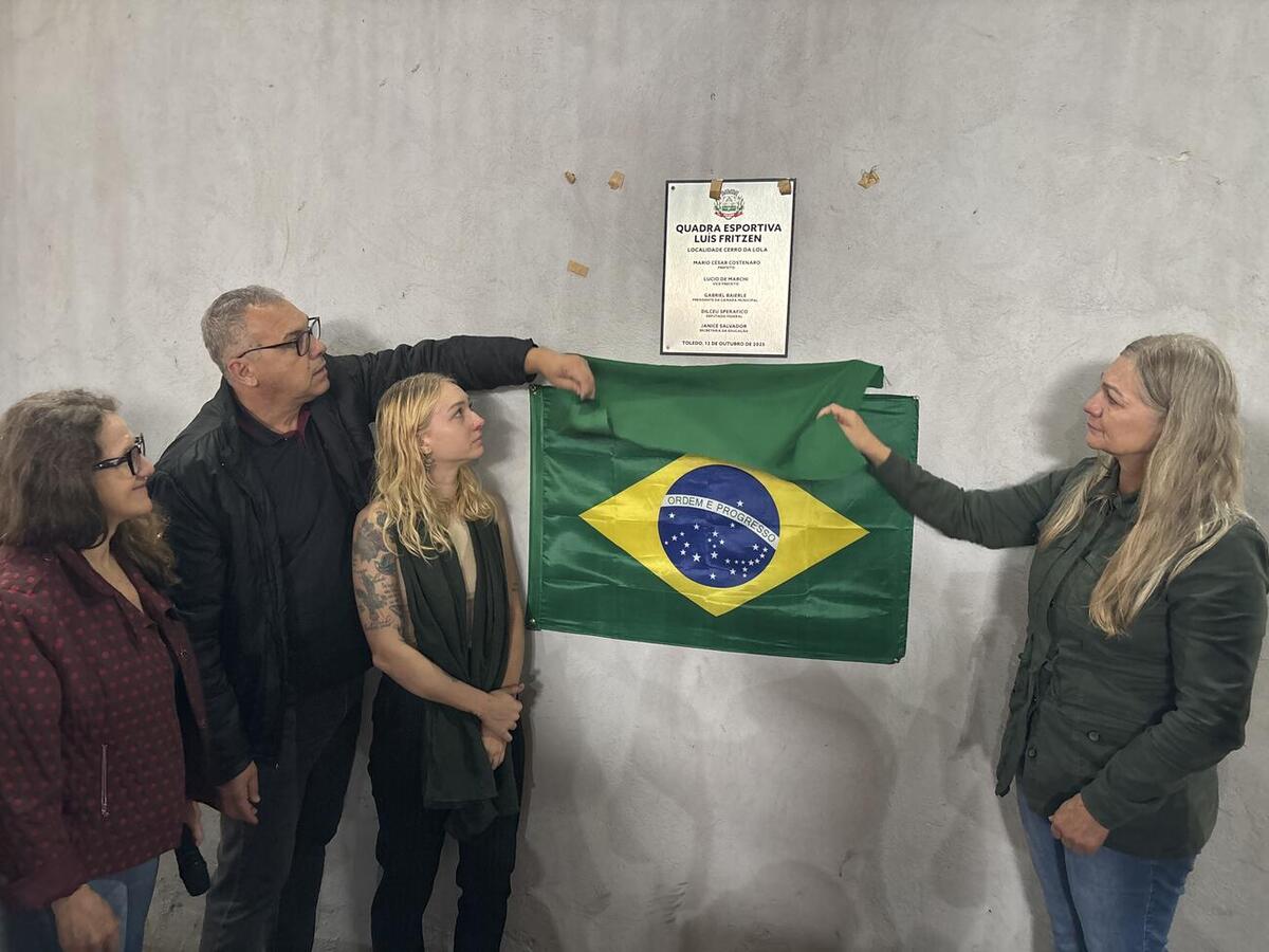 Vereador Luís Fritzen é homenageado com nome em quadra esportiva de Cerro da Lola