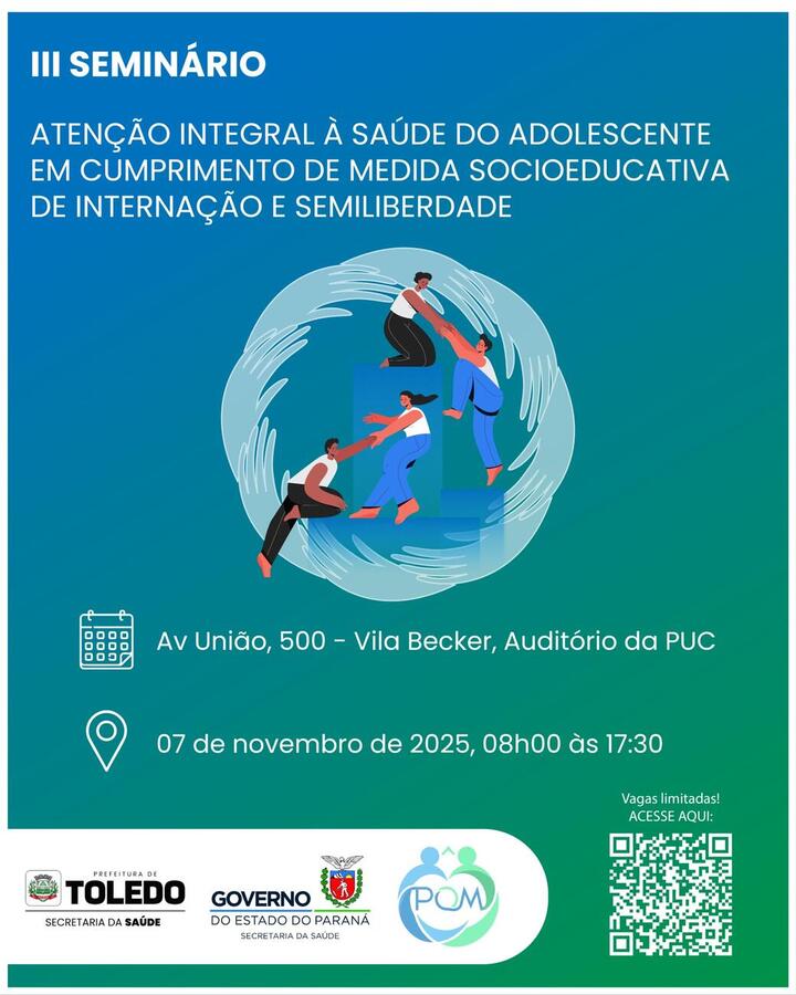 Seminário abordará saúde do adolescente com medida socioeducativa em Toledo