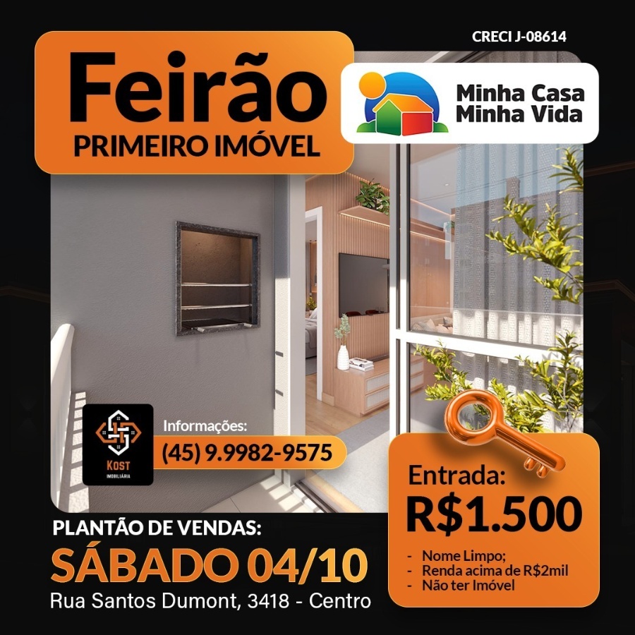 Imobiliária Kost realiza Feirão do Primeiro Imóvel em Toledo neste sábado, com condições exclusivas para conquistar a casa própria