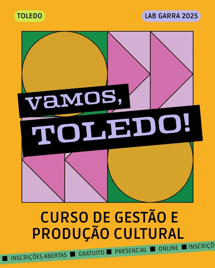 Curso gratuito de Gestão e Produção Cultural abre inscrições em Toledo