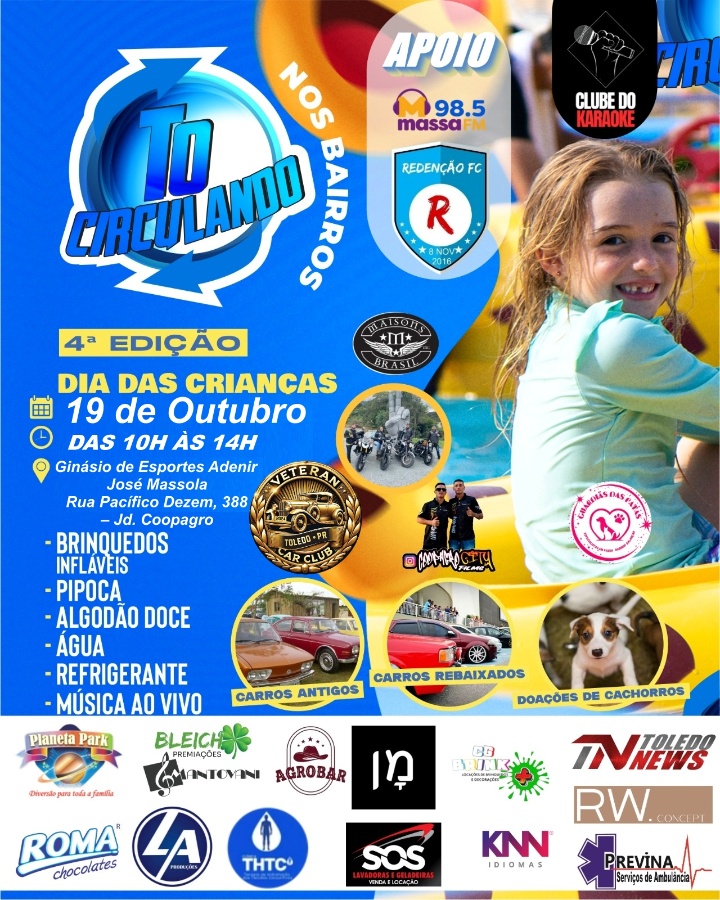 To Circulando nos Bairros é remarcado para o dia 19 de outubro no Jardim Coopagro
