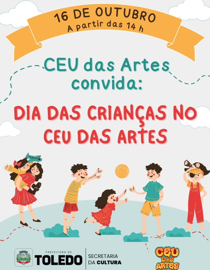 CEU das Artes promove nesta quinta-feira (16) tarde especial em comemoração ao Dia das Crianças em Toledo
