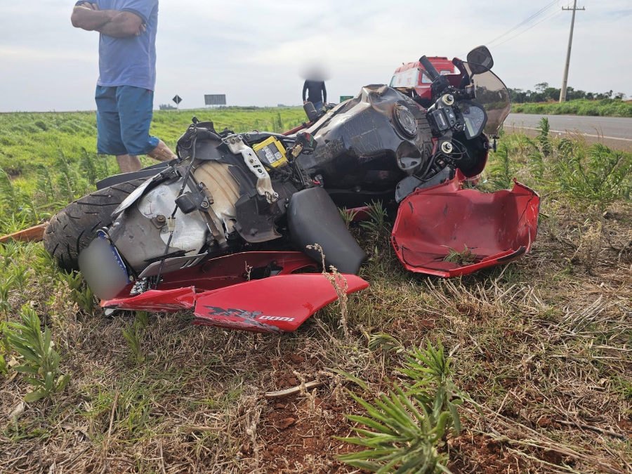 Acidente envolve três motos esportivas na BR-163 entre Toledo e Marechal Cândido Rondon