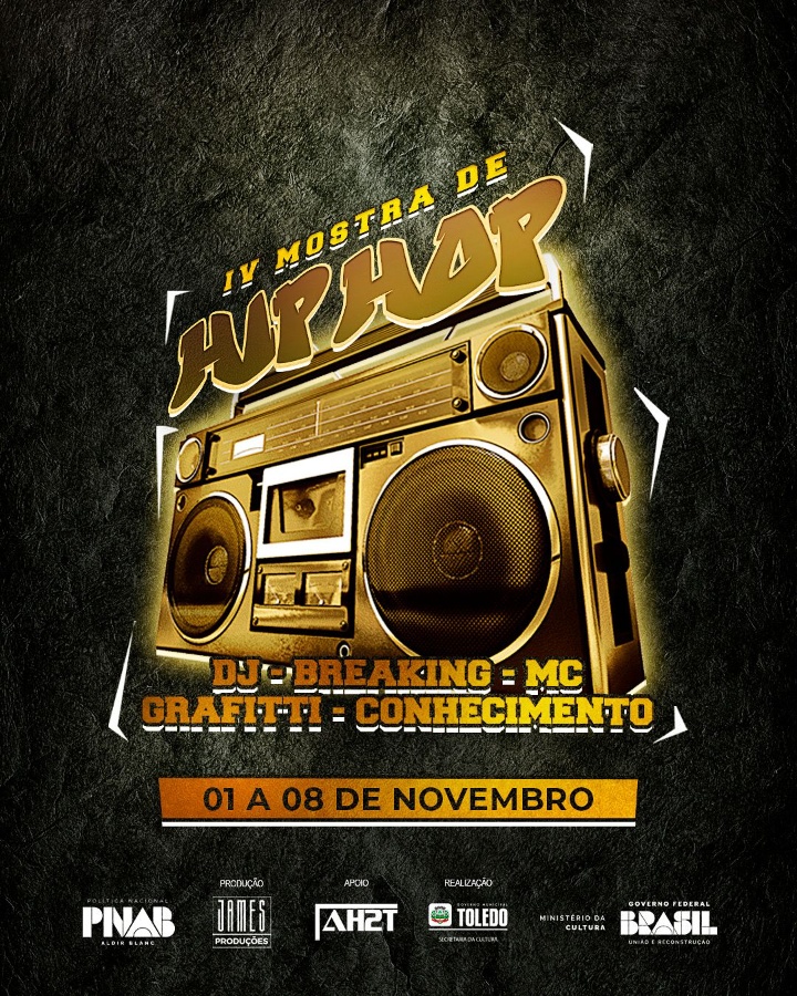 IV Mostra de Hip Hop de Toledo começa neste sábado com programação gratuita em diversos pontos da cidade