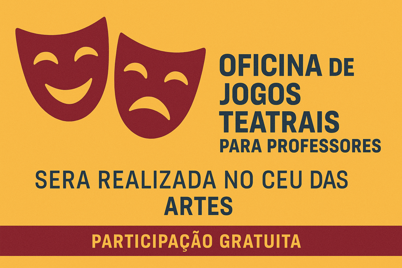 Professores poderão participar de oficina gratuita de jogos teatrais no CEU das Artes
