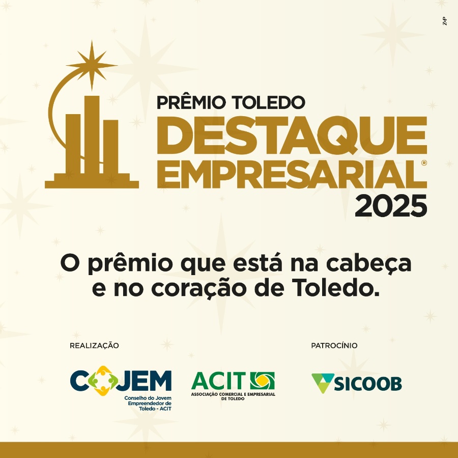 Prêmio Toledo Destaque Empresarial celebra 20 anos neste sábado (8) com noite de homenagens e reconhecimento
