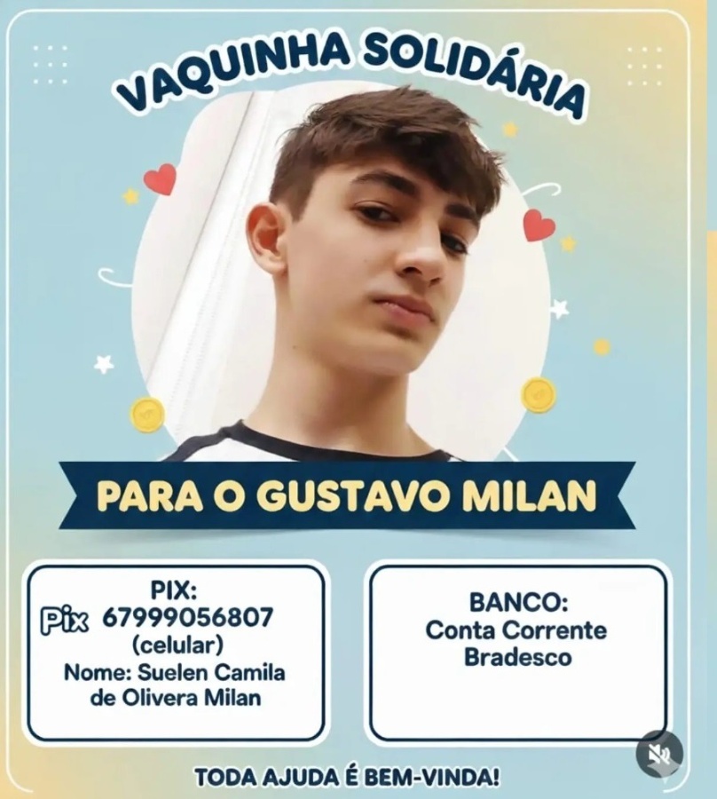 Vaquinha arrecada recursos para ajudar no tratamento de adolescente ferido em acidente com viatura da PM em Toledo