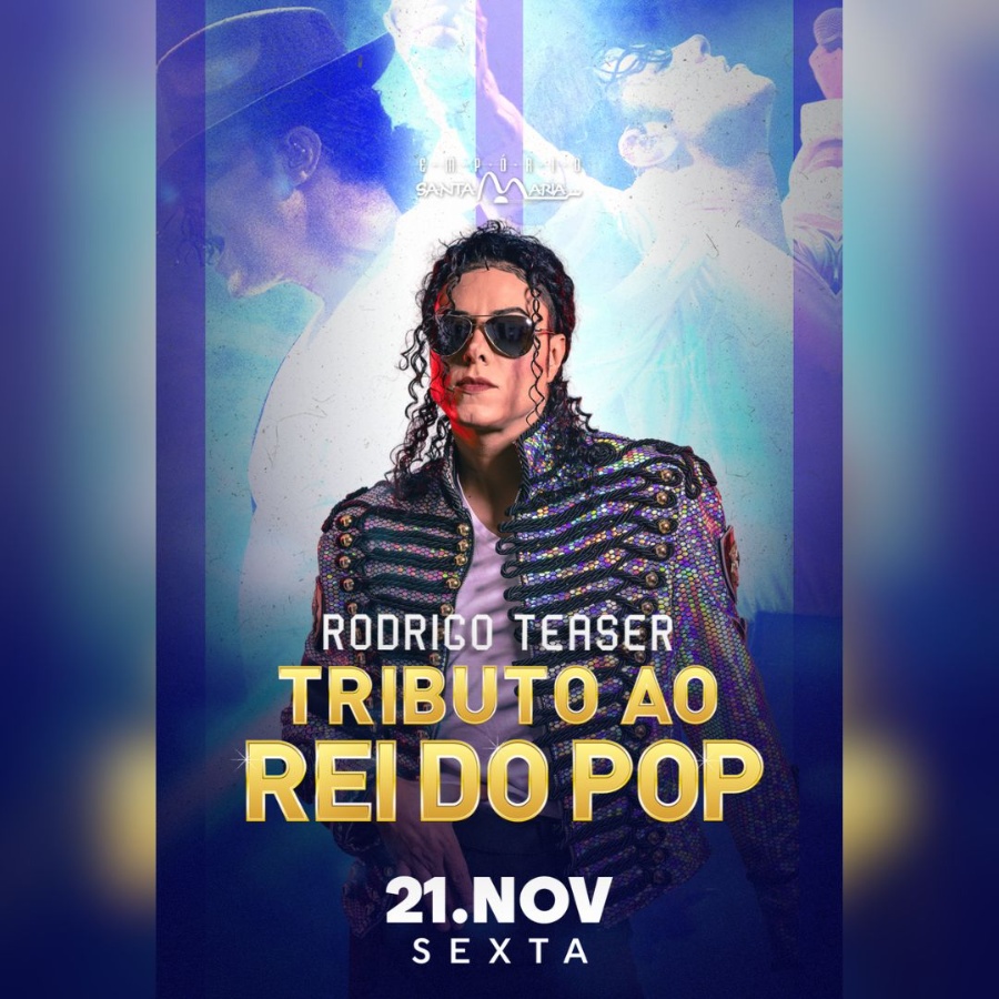 Rodrigo Teaser apresenta o maior tributo ao Rei do Pop no Empório Santa Maria nesta sexta-feira; garanta o seu ingresso aqui