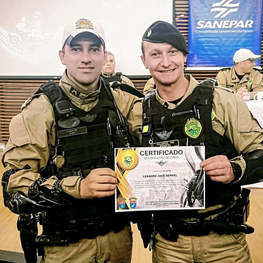 Policial da Rocam de Toledo conclui Curso de Motociclista Policial da PMPR em Curitiba