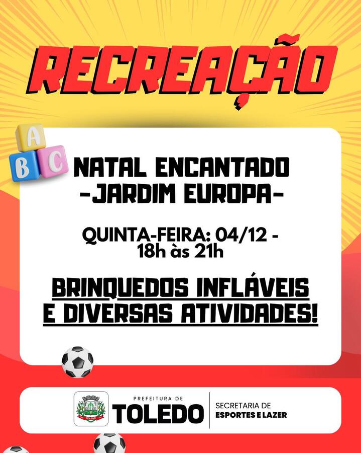 Jardim Europa recebe edição de Natal do RecreAção nesta quinta-feira (4)