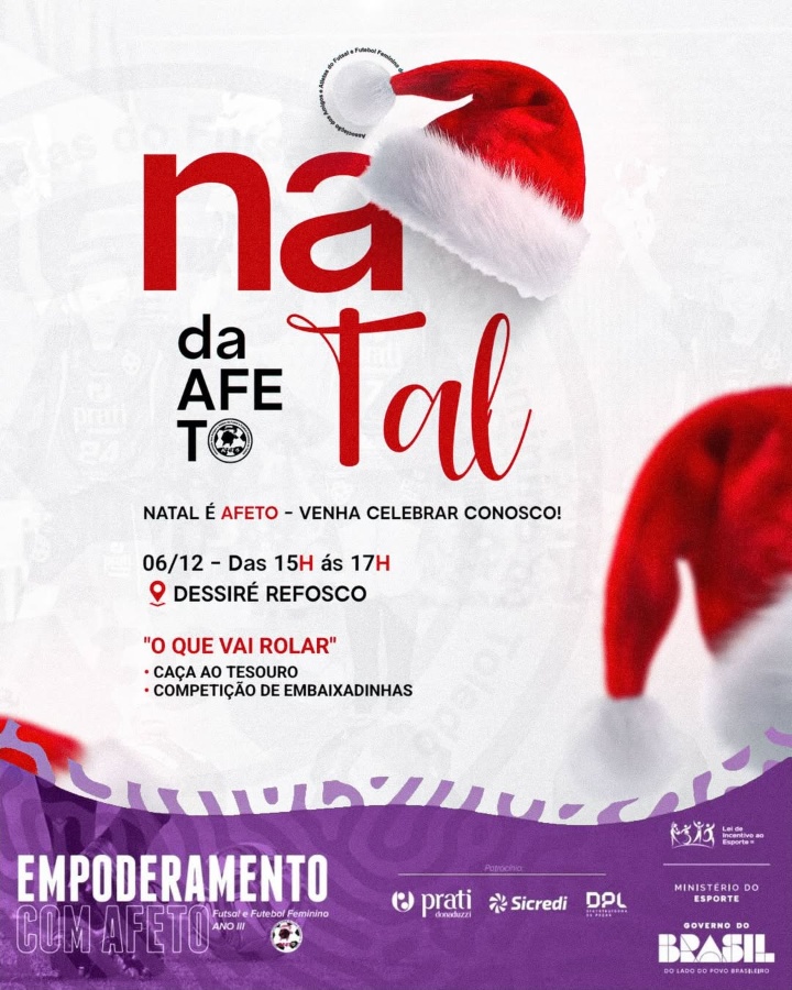 Afeto promove confraternização de Natal com atletas e famílias neste sábado (6) em Toledo