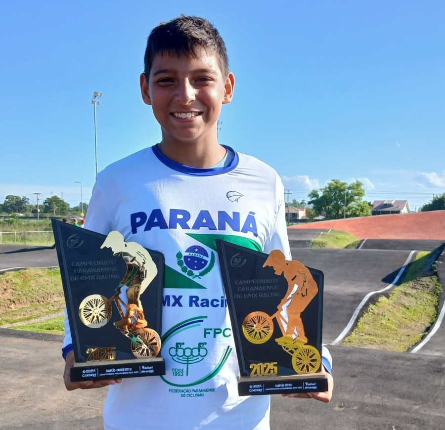Jovem talento do Bicicross de Toledo conquista títulos nacionais, estaduais e menção honrosa na Alep