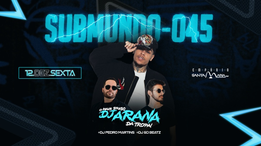 DJ Arana, DJ Pedro Martins e DJ Go Beatz agitam o Empório Santa Maria nesta sexta-feira (12)! Garanta o seu ingresso aqui