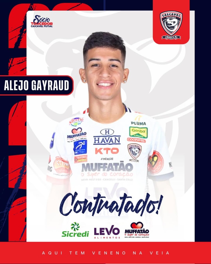 Alejo Gayraud, ala argentino, é o primeiro atleta estrangeiro da história do Cascavel Futsal