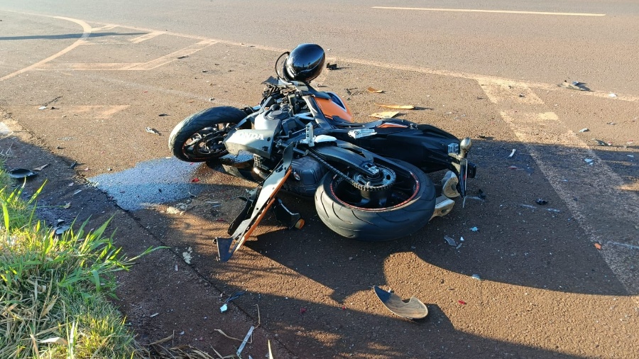 Acidente na BR-163, em Toledo, deixa motociclista com múltiplas fraturas
