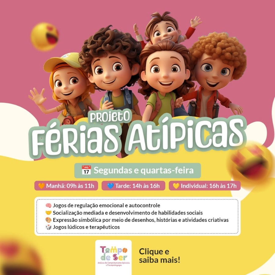 Tempo de Ser, em Toledo, lança o projeto Férias Atípicas com psicoterapia infantil leve e acolhedora durante o recesso escolar