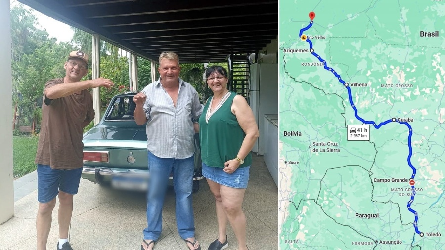 Casal de Toledo cruza 3 mil quilômetros em Corcel 1977 para entregar carro no Amazonas
