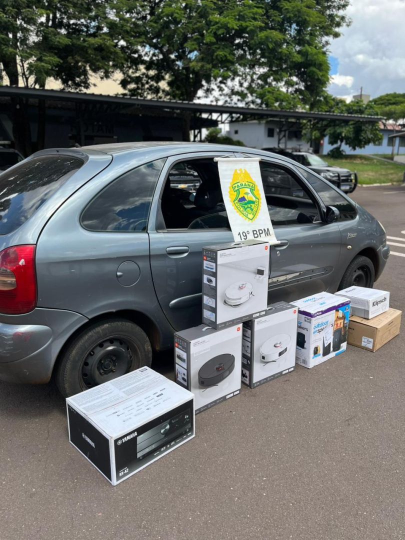 Ação conjunta com helicóptero apreende eletrônicos de origem estrangeira na PR-585, em Toledo