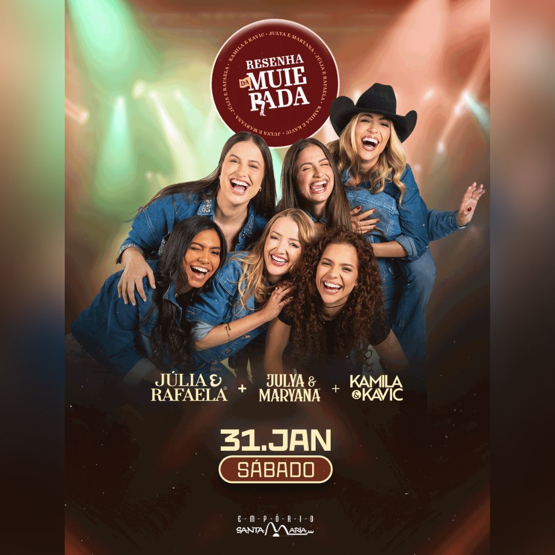 Resenha da Muierada reúne três duplas femininas do sertanejo neste sábado no Empório Santa Maria de Toledo; garanta seu ingresso aqui