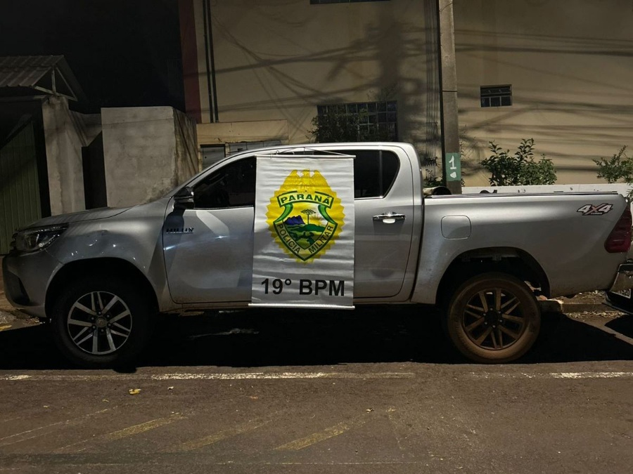 Caminhonete furtada é recuperada pela PM após perseguição na BR-163, em Toledo