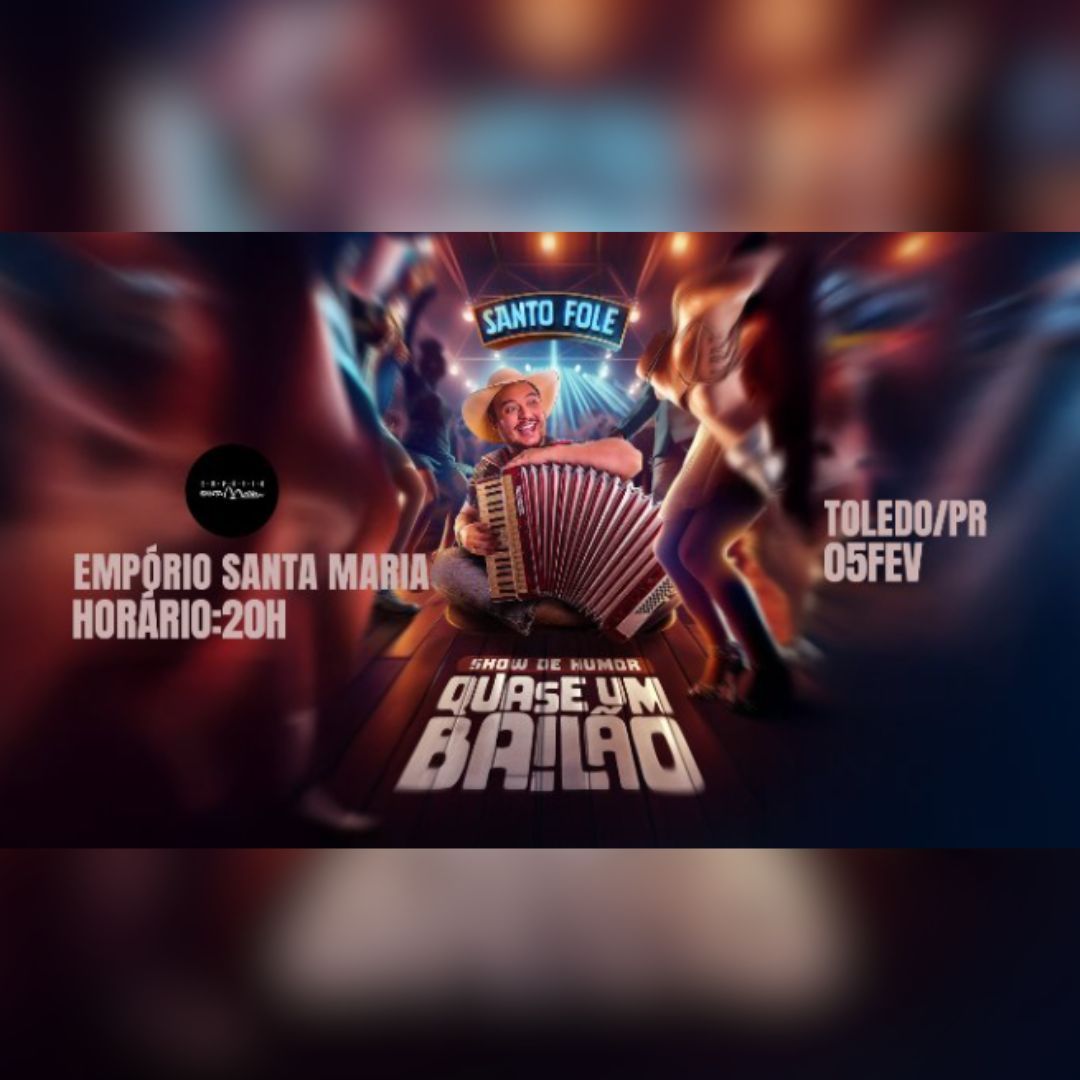 Santo Fole apresenta o espetáculo “Quase um Bailão” no Empório Santa Maria nesta quinta (05) com participação especial de Cícero Viana; garanta o seu ingresso aqui