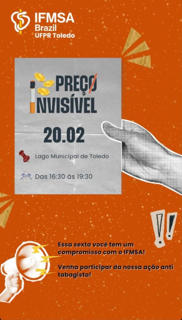 Estudantes de Medicina realizam ação de combate ao tabagismo no Lago Municipal nesta sexta-feira (20)