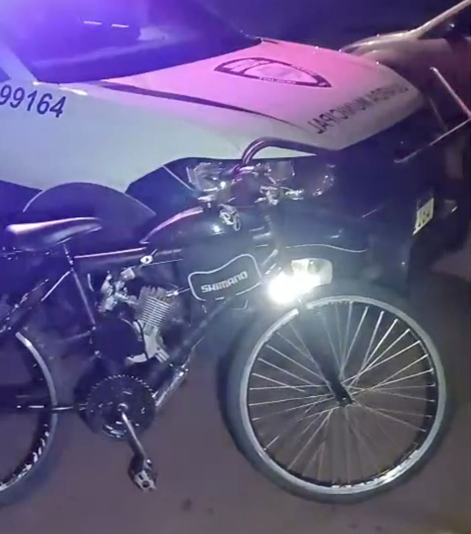 Bicicleta a combustão é apreendida após denúncia de perturbação no Loteamento Redenção, em Toledo