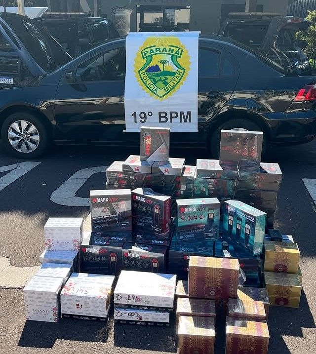 Veículo carregado com mercadorias estrangeiras é apreendido após abordagem policial no Jardim São Francisco