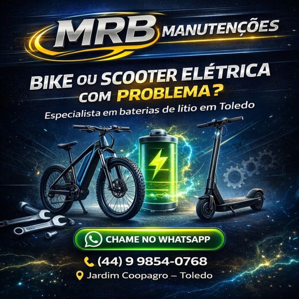 Problema na sua bike elétrica ou scooter? A MRB Manutenções resolve em Toledo