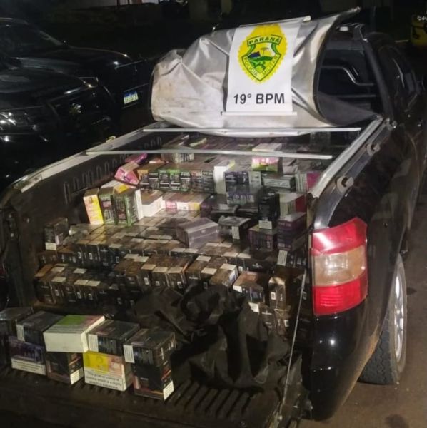 PM apreende veículo carregado com cigarros eletrônicos na BR-163, em Toledo