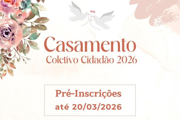 Casamento Coletivo Cidadão 2026 segue com pré-inscrições abertas até 20 de março