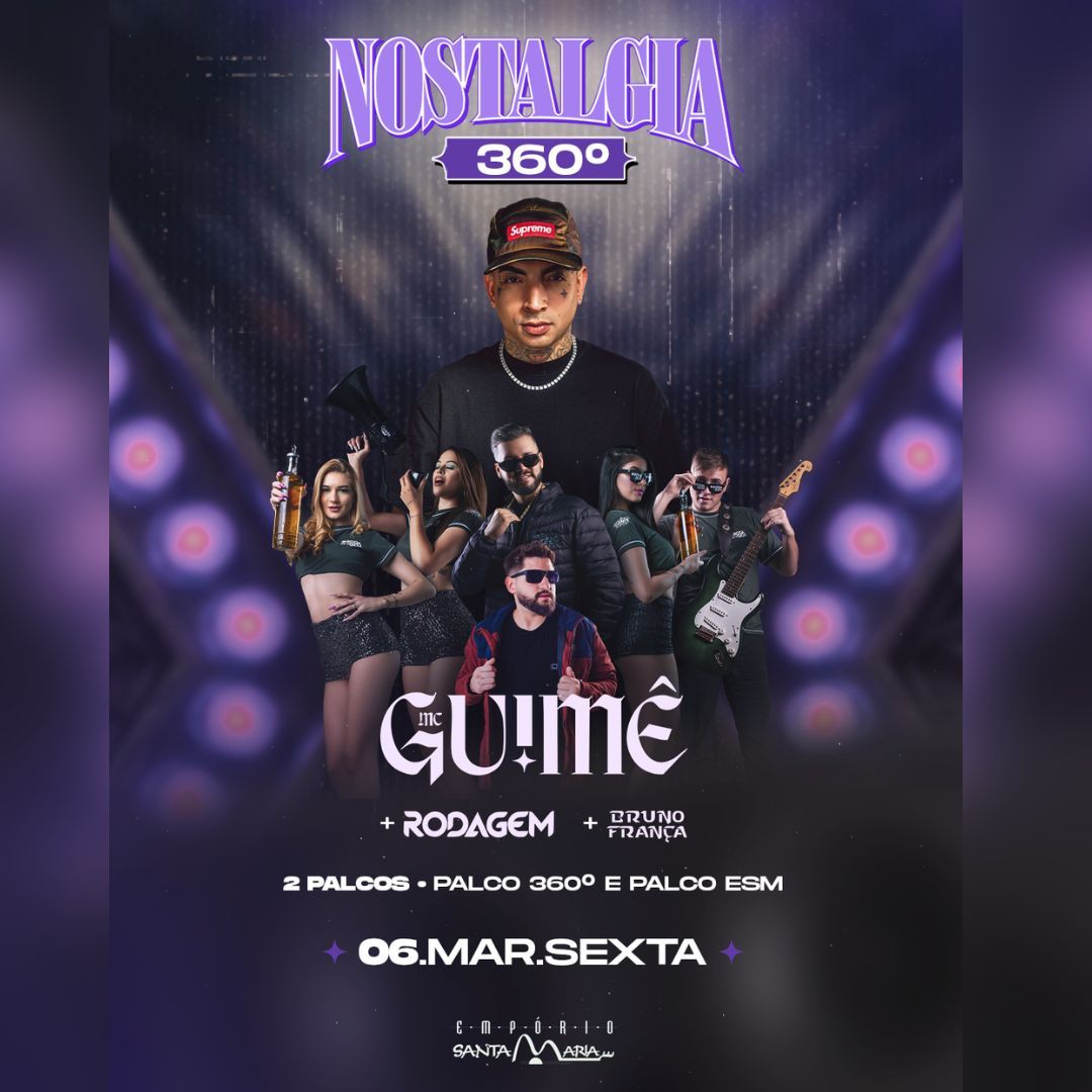 Empório Santa Maria de Toledo prepara noite de nostalgia com MC Guimê, Rodagem e DJ Bruno França nesta sexta-feira; garanta seu ingresso aqui