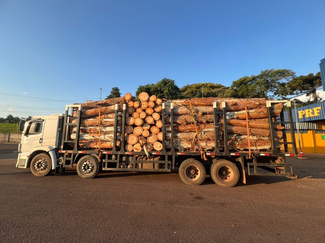 PRF flagra caminhão com 15 toneladas de excesso de carga e motorista reincidente na BR-277