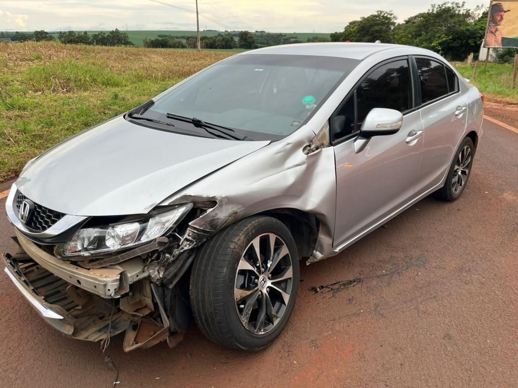 Carro e caminhão se envolvem em acidente na PR-491 entre Marechal Cândido Rondon e Nova Santa Rosa