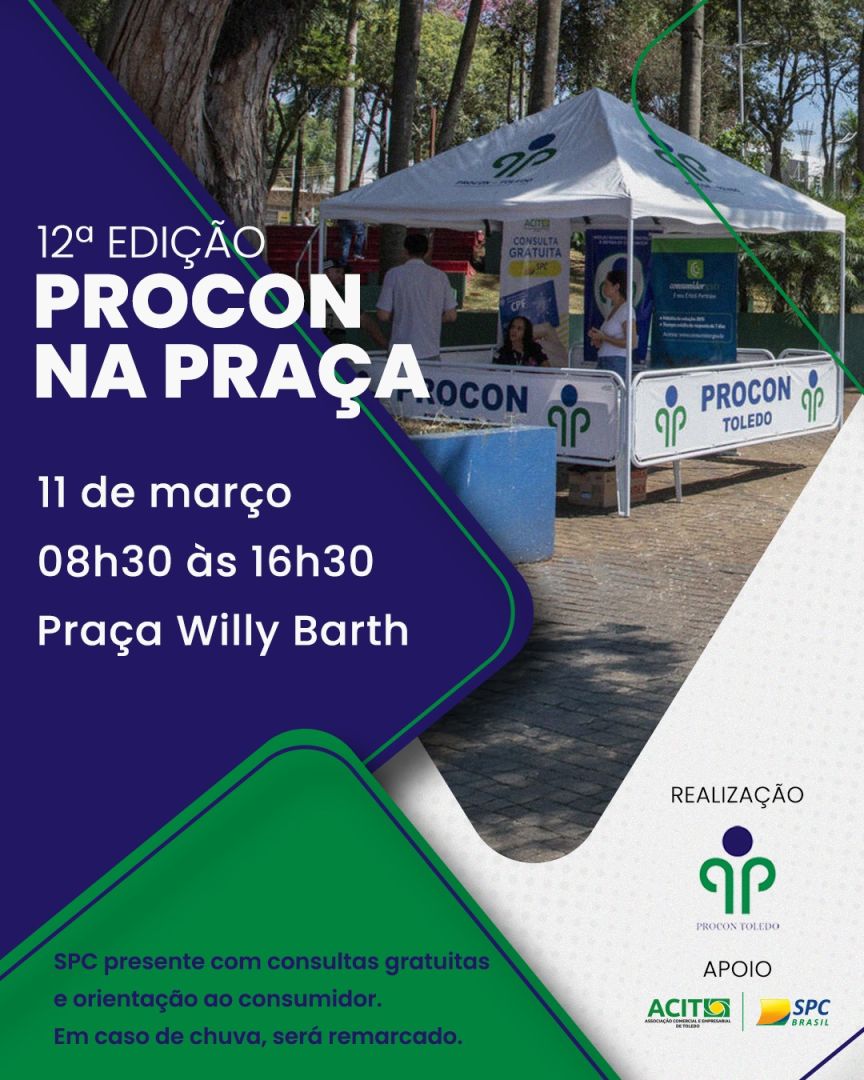 Procon na Praça: SPC da ACIT possibilita consultas gratuitas ao CPF no dia 11 de março