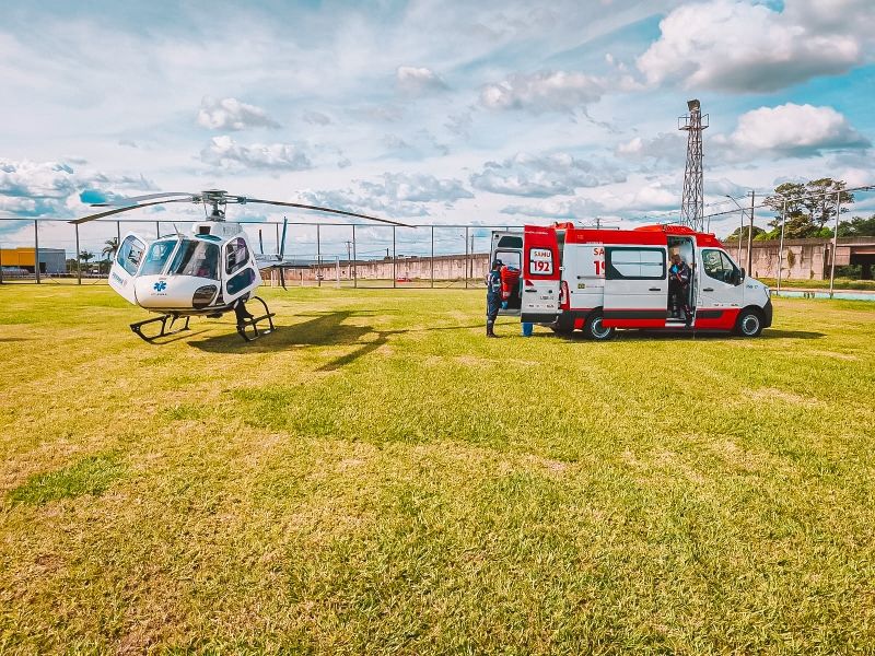 Paciente com suspeita de AVC é transferida de helicóptero para hospital em Toledo