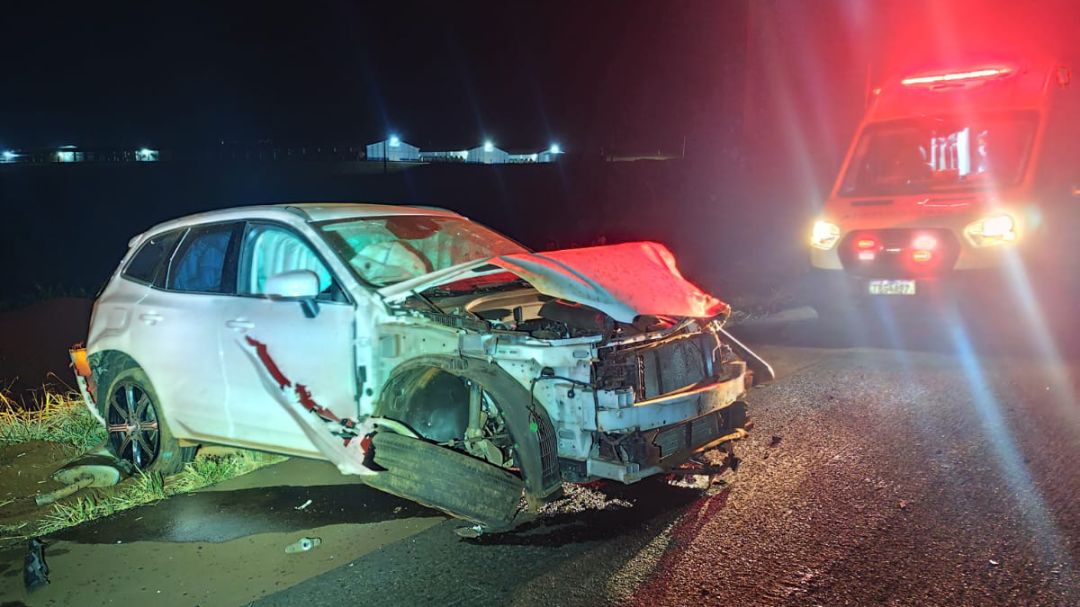 Motorista fica ferido após acidente na PR-486 em Assis Chateaubriand