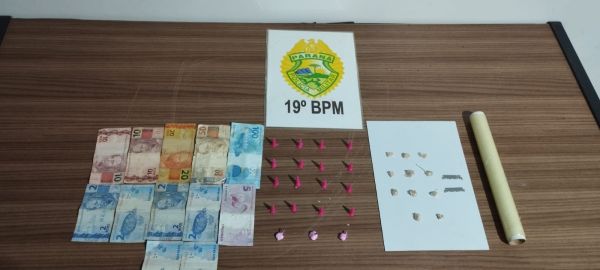 PM apreende 27 porções de drogas e prende homem por tráfico em Toledo