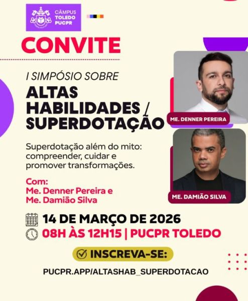 Simpósio sobre Altas Habilidades e Superdotação marca o Dia Mundial da Superdotação na PUCPR Toledo