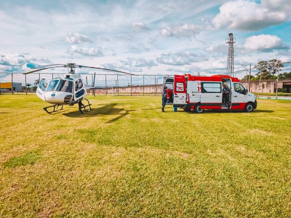 Paciente com suspeita de AVC é transferida de helicóptero para hospital em Toledo