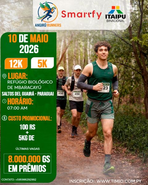 Corrida com percursos de 5K e 12K será realizada no Refúgio Biológico de Mbaracayú, no Paraguai