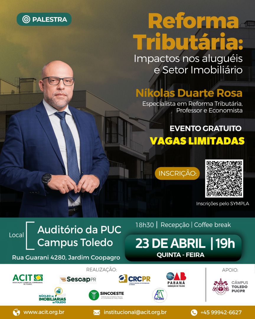 ACIT promove palestra sobre impactos da Reforma Tributária no mercado imobiliário