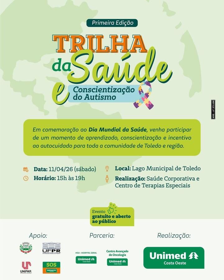 Trilha da Saúde promove bem-estar e prevenção no Lago Municipal de Toledo