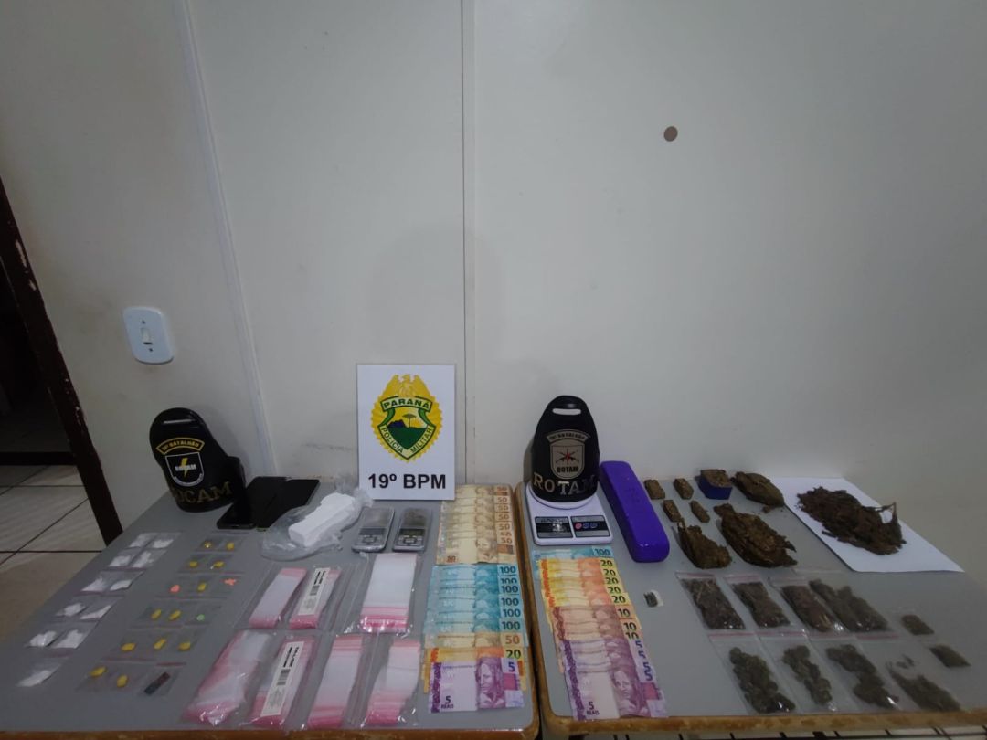 Com apoio do helicóptero do BPMOA, operação integrada apreende drogas e prende três pessoas em Toledo