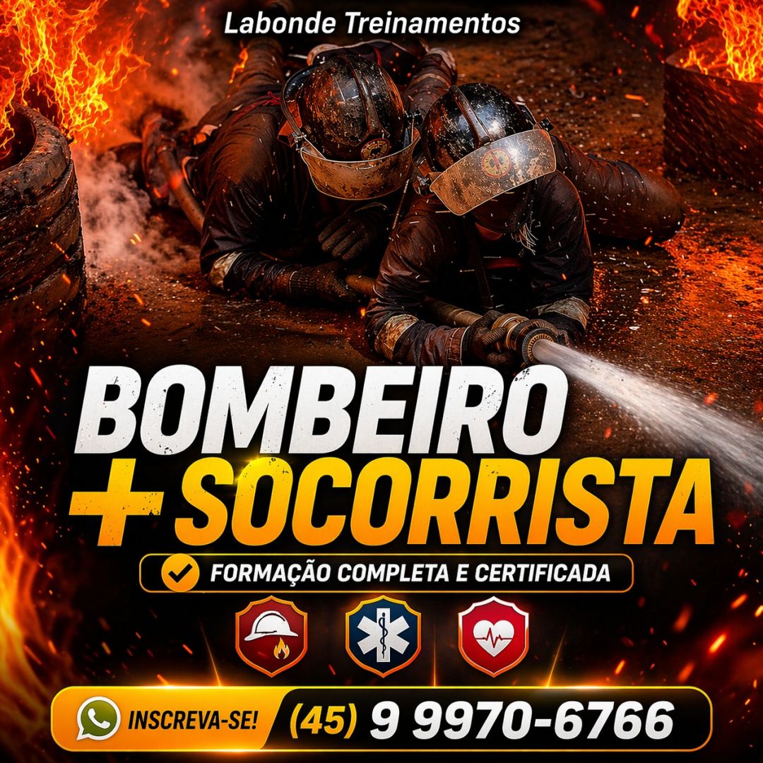 Curso de Bombeiro Profissional Civil + Socorrista chega a Toledo com formação completa e certificação profissional; inscreva-se aqui